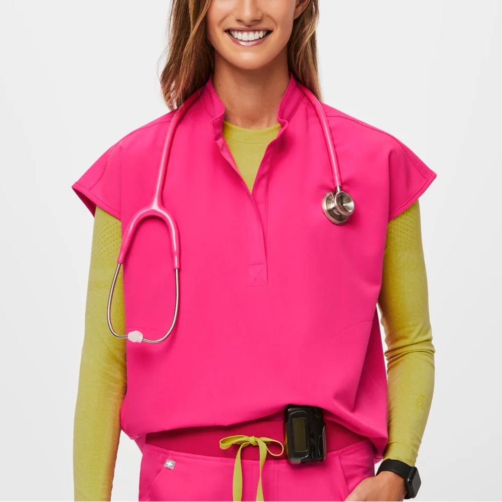 shocking pink rafaela scrub top